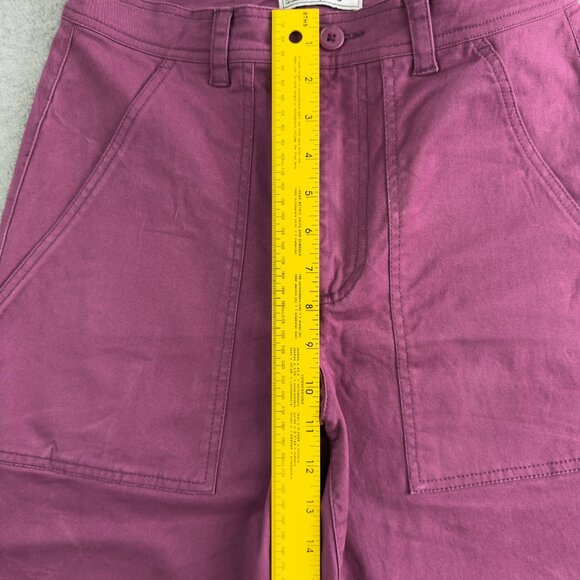 Stoic Women’s Size 6 High‑Rise Burgundy Utility Pants 98% Cotton Stretch Pockets - Picture 11 of 14